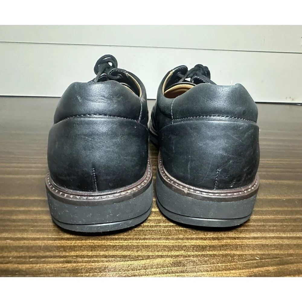 ECCO Holton Oxford Black Dress Lace Up Shoes Leather Apron Toe Men's US 11 EU 45